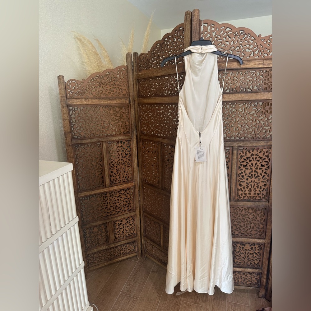 Reformation Roy Ivory Halter-Back Maxi Gown - Picture 9 of 9